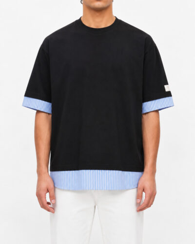 IMPERIAL T-shirt over con inserti camicia TAK5LCVL Nero