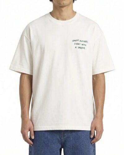ONLY&SONS T-shirt over in cotone con stampa in rilievo fronte/retro AXEL 22039601 Egret