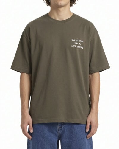 ONLY&SONS T-shirt over in cotone con stampa in rilievo fronte/retro AXEL 22039601 Tarmac