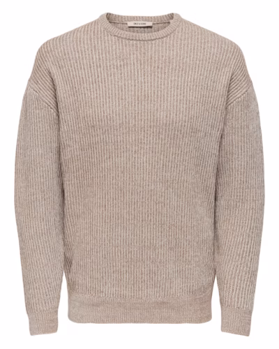 ONLY&SONS Maglia girocollo relaxed fit in misto cotone JOE 22034490 Cloud Dancer