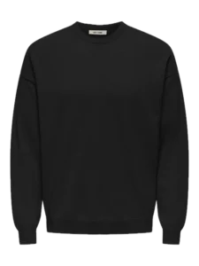 ONLY&SONS Maglia girocollo relaxed fit in misto cotone JOB 22033839 Black