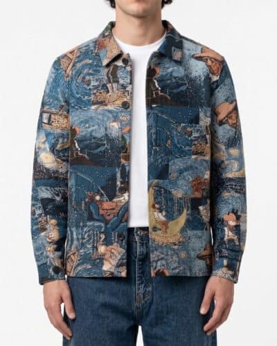 ONLY&SONS Camicia over con doppia tasca frontale fantasia Van Gogh CASSEL 22038535 Medium Blue Denim