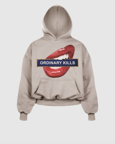 INDEPENDENT REPUBLIC Felpa over con cappuccio con stampa LONDON VIBES Beige